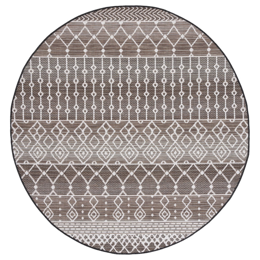 SAFAVIEH Outdoor HAV301T Havana Collection Brown / Ivory Rug Image 1