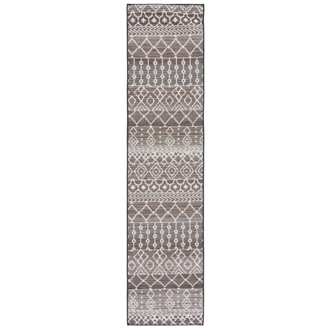 SAFAVIEH Outdoor HAV301T Havana Collection Brown / Ivory Rug Image 1