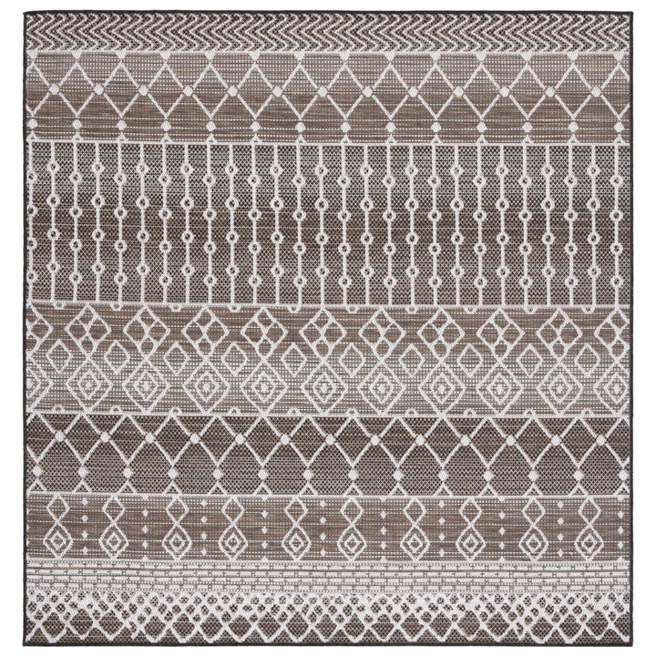 SAFAVIEH Outdoor HAV301T Havana Collection Brown / Ivory Rug Image 1