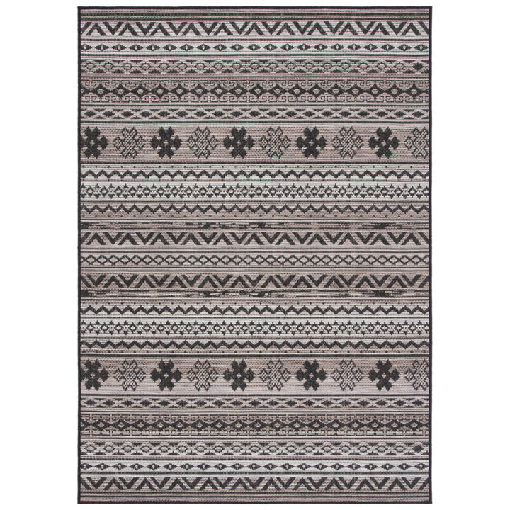 SAFAVIEH Outdoor HAV331T Havana Collection Brown / Black Rug Image 1