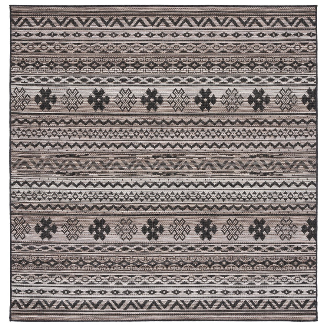 SAFAVIEH Outdoor HAV331T Havana Collection Brown / Black Rug Image 1