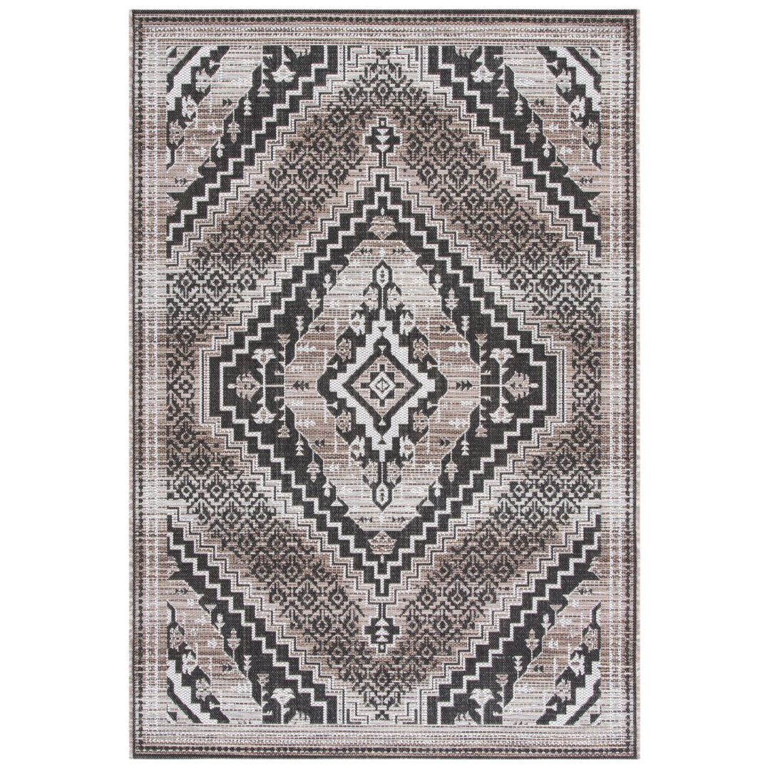 SAFAVIEH Indoor Outdoor HAV341E Havana Light Brown / Black Rug Image 1