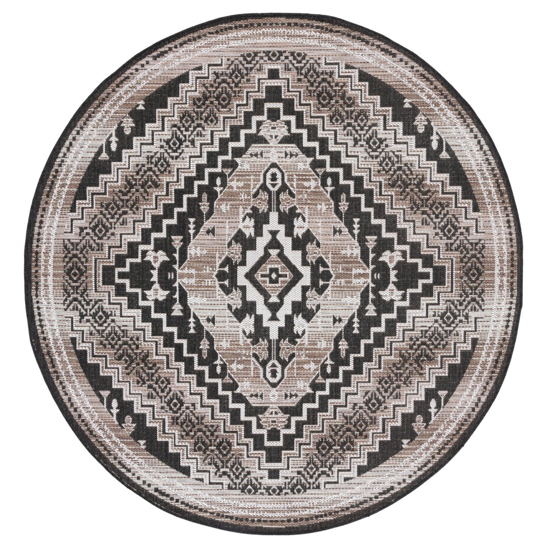 SAFAVIEH Indoor Outdoor HAV341E Havana Light Brown / Black Rug Image 1