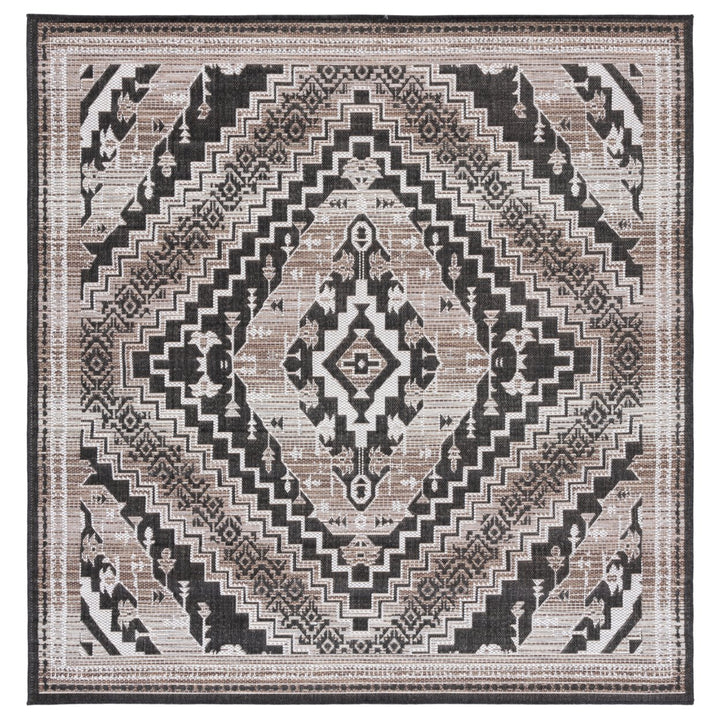 SAFAVIEH Indoor Outdoor HAV341E Havana Light Brown / Black Rug Image 1