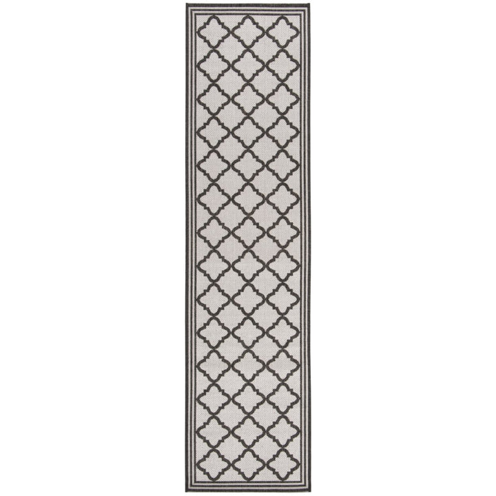 SAFAVIEH Outdoor LND121A Linden Light Grey / Charcoal Rug Image 1