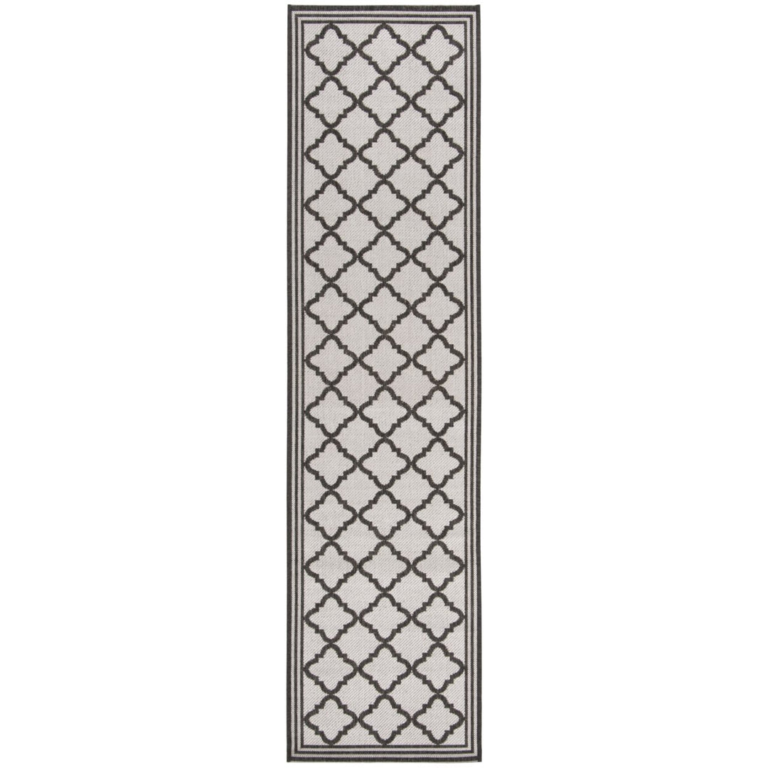 SAFAVIEH Outdoor LND121A Linden Light Grey / Charcoal Rug Image 1