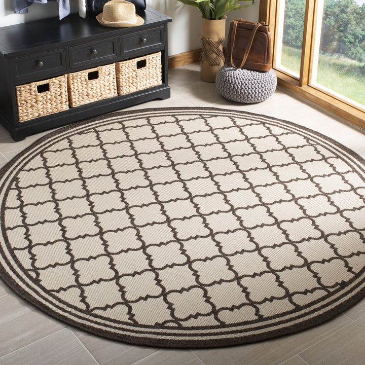 SAFAVIEH Indoor Outdoor LND121B Linden Natural / Brown Rug Image 2