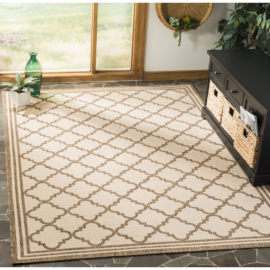 SAFAVIEH Outdoor LND121C Linden Collection Cream / Beige Rug Image 1