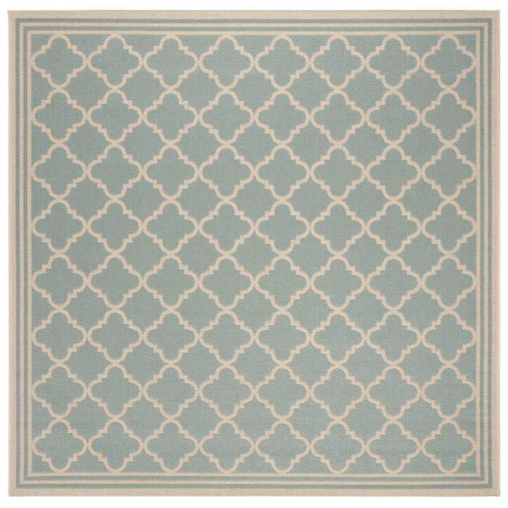 SAFAVIEH Outdoor LND121K Linden Collection Aqua / Cream Rug Image 1