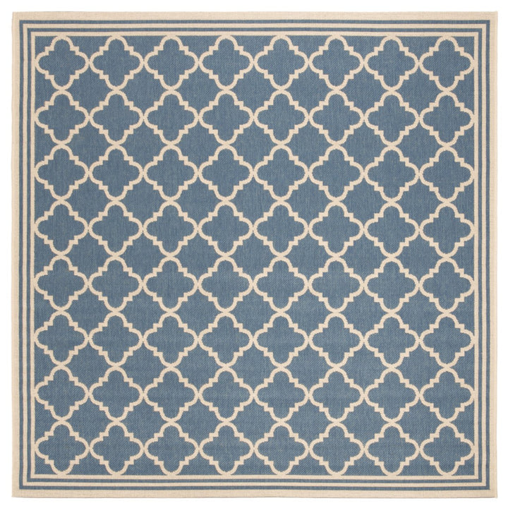 SAFAVIEH Outdoor LND121M Linden Collection Blue / Creme Rug Image 1