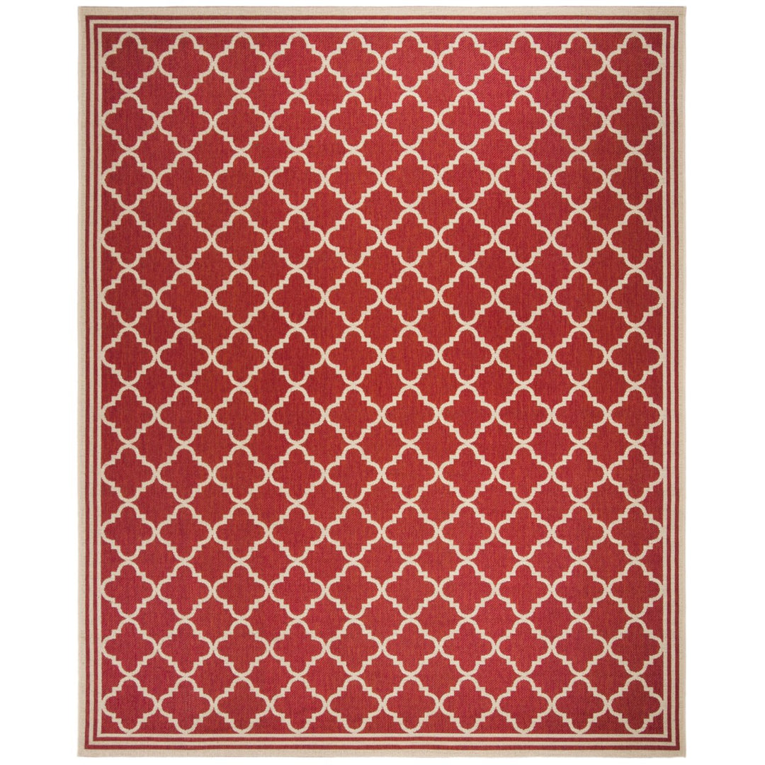 SAFAVIEH Outdoor LND121Q Linden Collection Red / Creme Rug Image 4