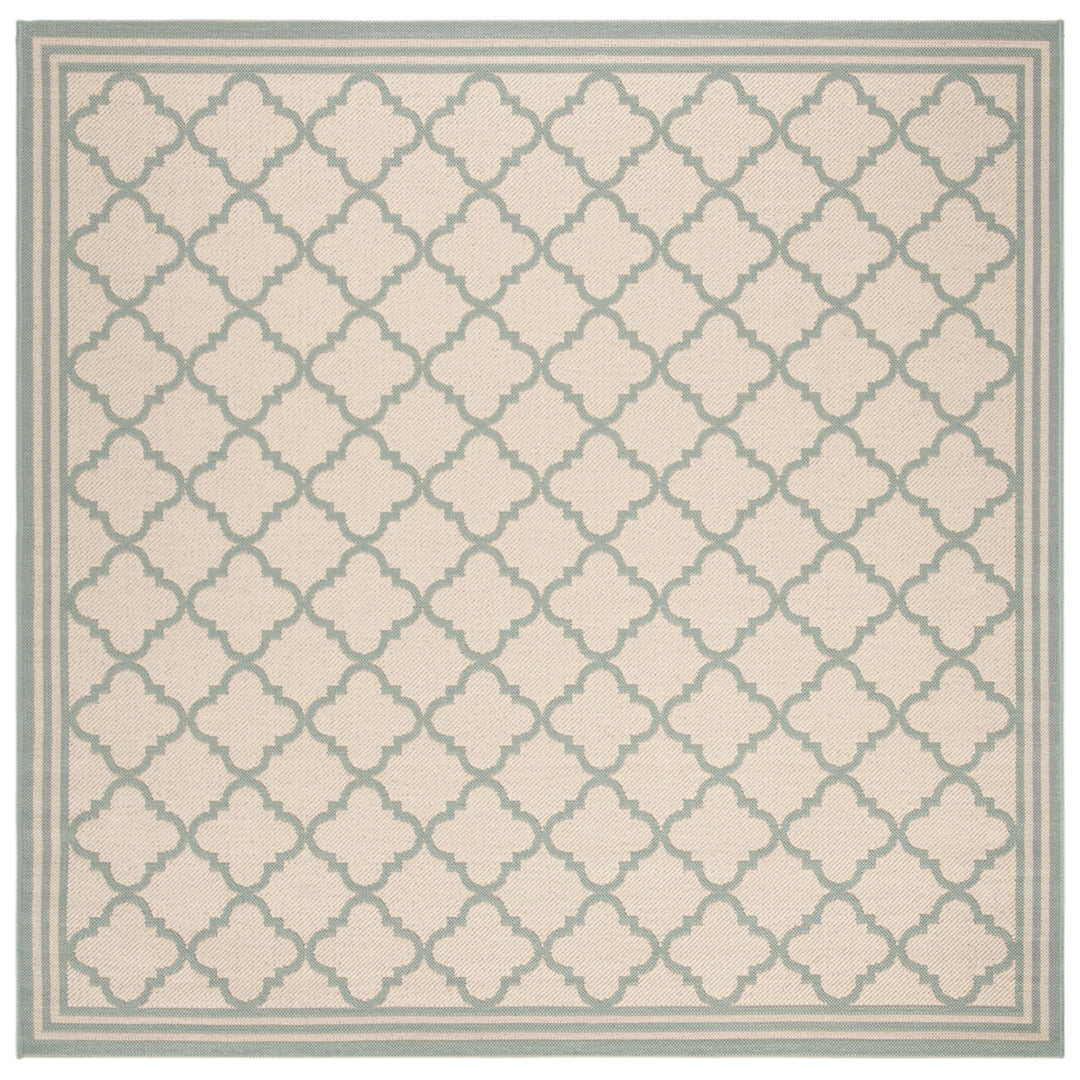 SAFAVIEH Outdoor LND121L Linden Collection Cream / Aqua Rug Image 7