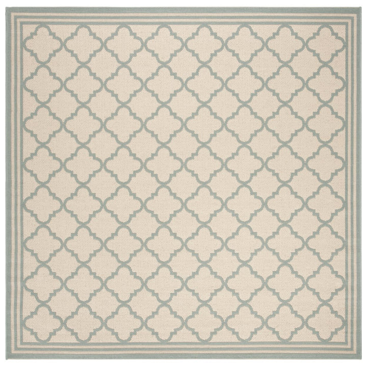 SAFAVIEH Outdoor LND121L Linden Collection Cream / Aqua Rug Image 1