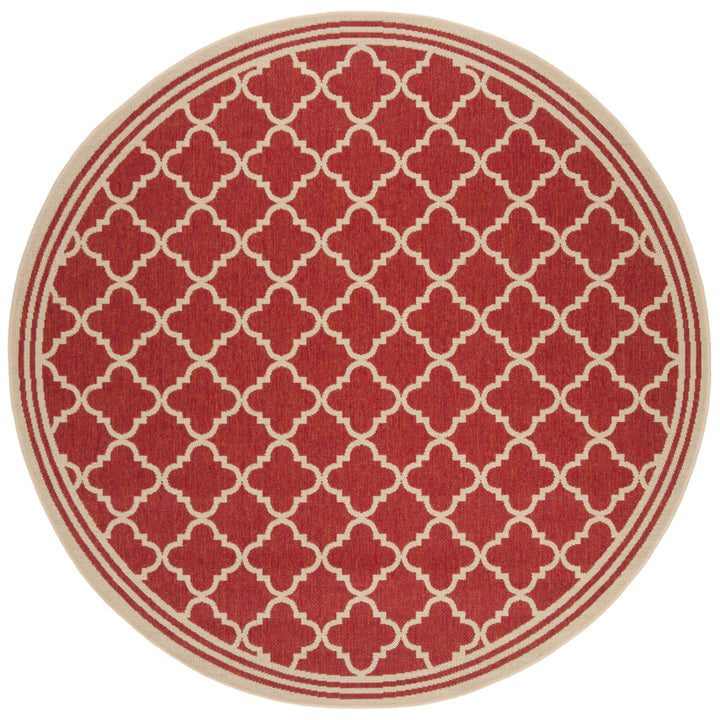 SAFAVIEH Outdoor LND121Q Linden Collection Red / Creme Rug Image 5