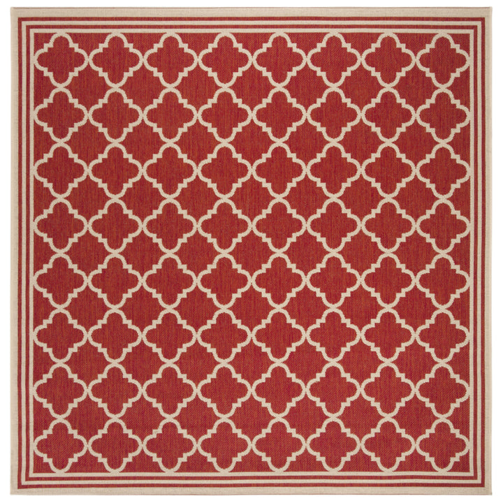 SAFAVIEH Outdoor LND121Q Linden Collection Red / Creme Rug Image 7