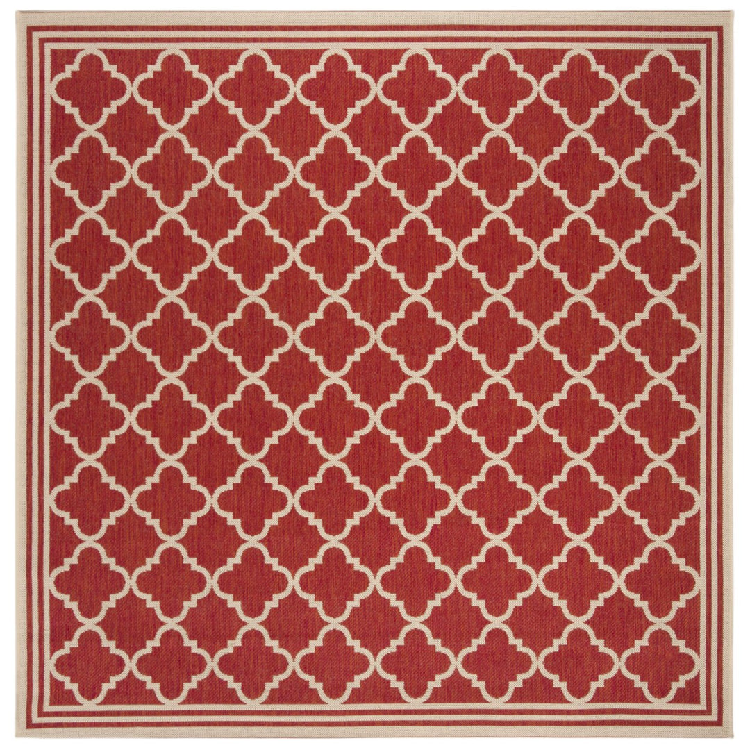 SAFAVIEH Outdoor LND121Q Linden Collection Red / Creme Rug Image 1