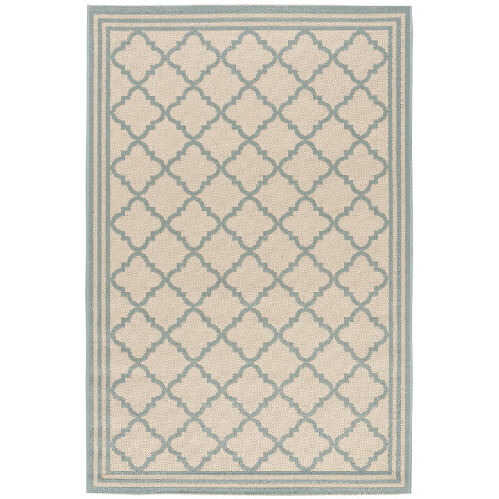 SAFAVIEH Outdoor LND121L Linden Collection Cream / Aqua Rug Image 10