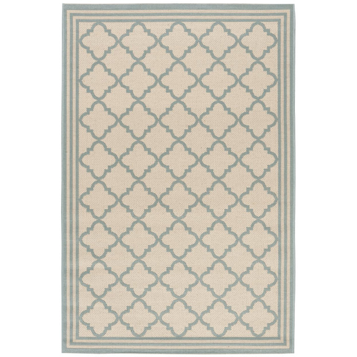 SAFAVIEH Outdoor LND121L Linden Collection Cream / Aqua Rug Image 1