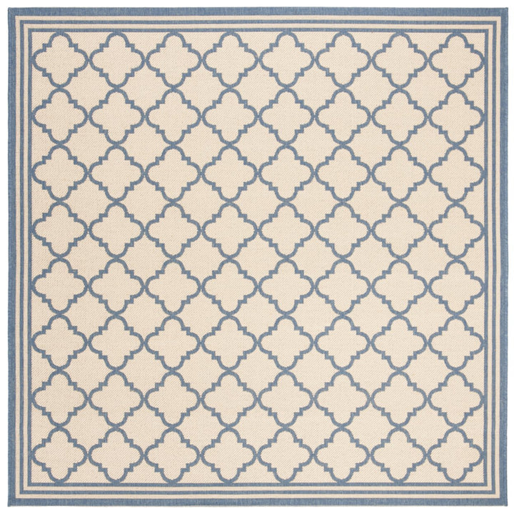 SAFAVIEH Outdoor LND121N Linden Collection Cream / Blue Rug Image 1