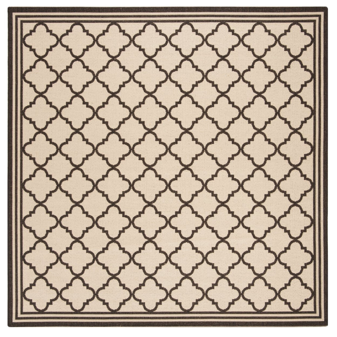 SAFAVIEH Outdoor LND121U Linden Collection Creme / Brown Rug Image 1