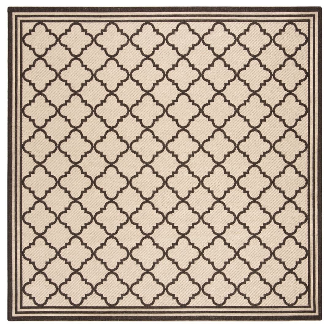 SAFAVIEH Outdoor LND121U Linden Collection Creme / Brown Rug Image 1