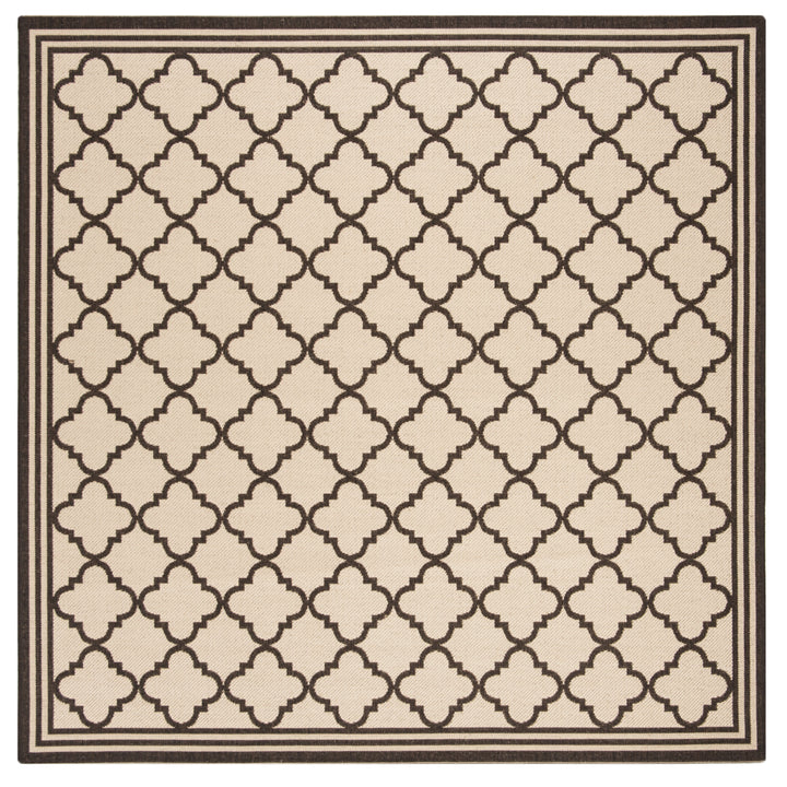 SAFAVIEH Outdoor LND121U Linden Collection Creme / Brown Rug Image 1