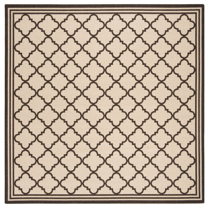 SAFAVIEH Outdoor LND121U Linden Collection Creme / Brown Rug Image 1