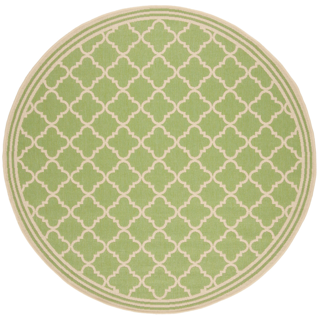 SAFAVIEH Outdoor LND121X Linden Collection Olive / Cream Rug Image 5