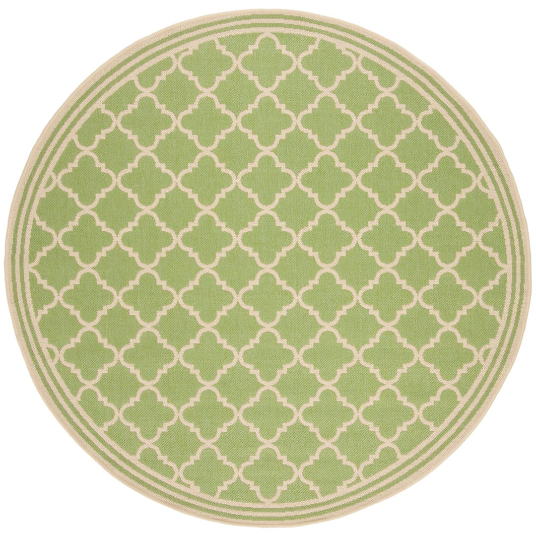 SAFAVIEH Outdoor LND121X Linden Collection Olive / Cream Rug Image 1