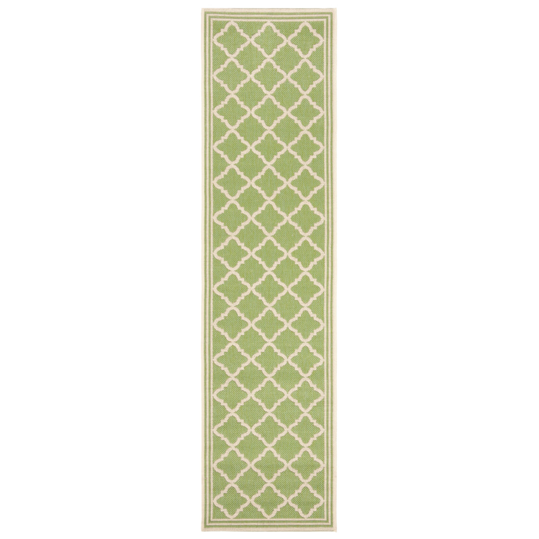 SAFAVIEH Outdoor LND121X Linden Collection Olive / Cream Rug Image 6