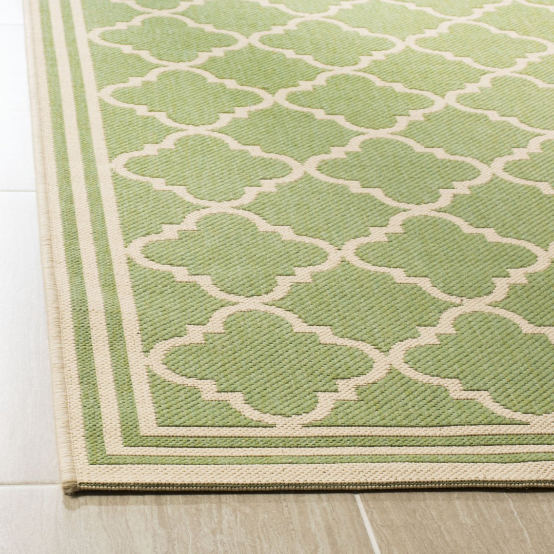 SAFAVIEH Outdoor LND121X Linden Collection Olive / Cream Rug Image 8