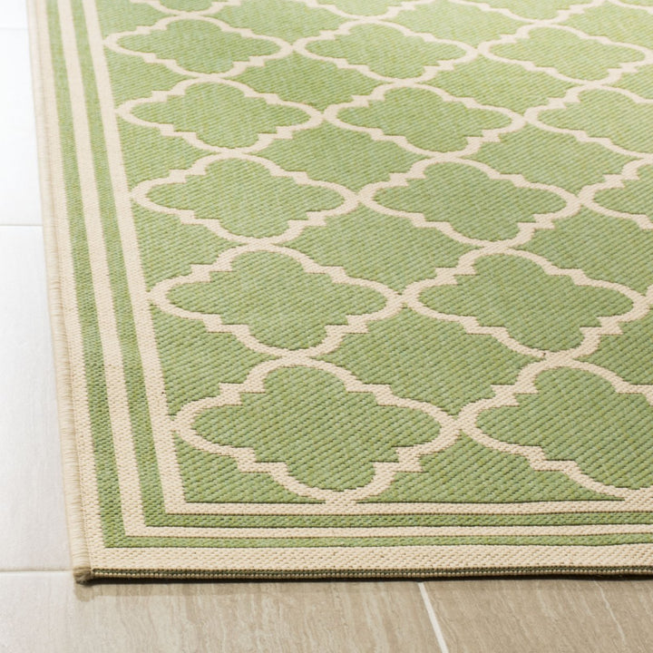 SAFAVIEH Outdoor LND121X Linden Collection Olive / Cream Rug Image 8