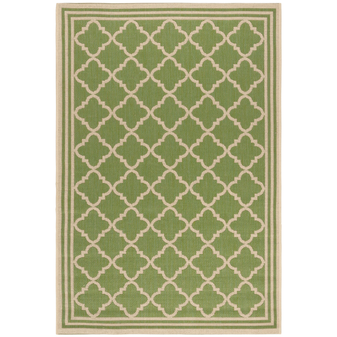 SAFAVIEH Outdoor LND121X Linden Collection Olive / Cream Rug Image 10