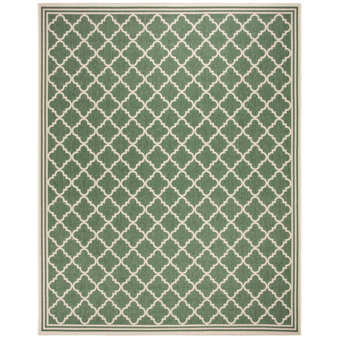 SAFAVIEH Outdoor LND121Y Linden Collection Green / Creme Rug Image 4