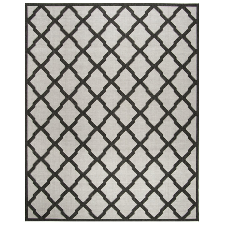 SAFAVIEH Outdoor LND122A Linden Light Grey / Charcoal Rug Image 4