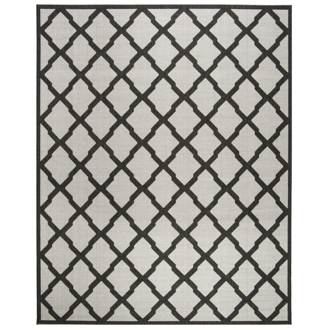 SAFAVIEH Outdoor LND122A Linden Light Grey / Charcoal Rug Image 1