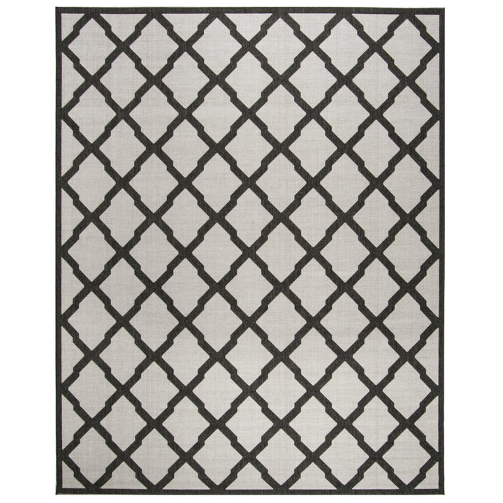 SAFAVIEH Outdoor LND122A Linden Light Grey / Charcoal Rug Image 1