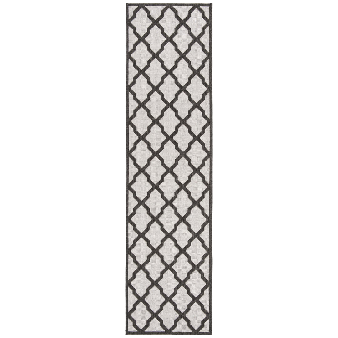 SAFAVIEH Outdoor LND122A Linden Light Grey / Charcoal Rug Image 6