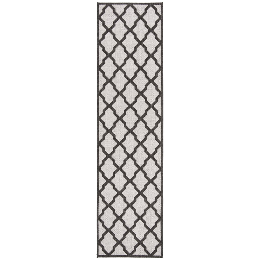 SAFAVIEH Outdoor LND122A Linden Light Grey / Charcoal Rug Image 1