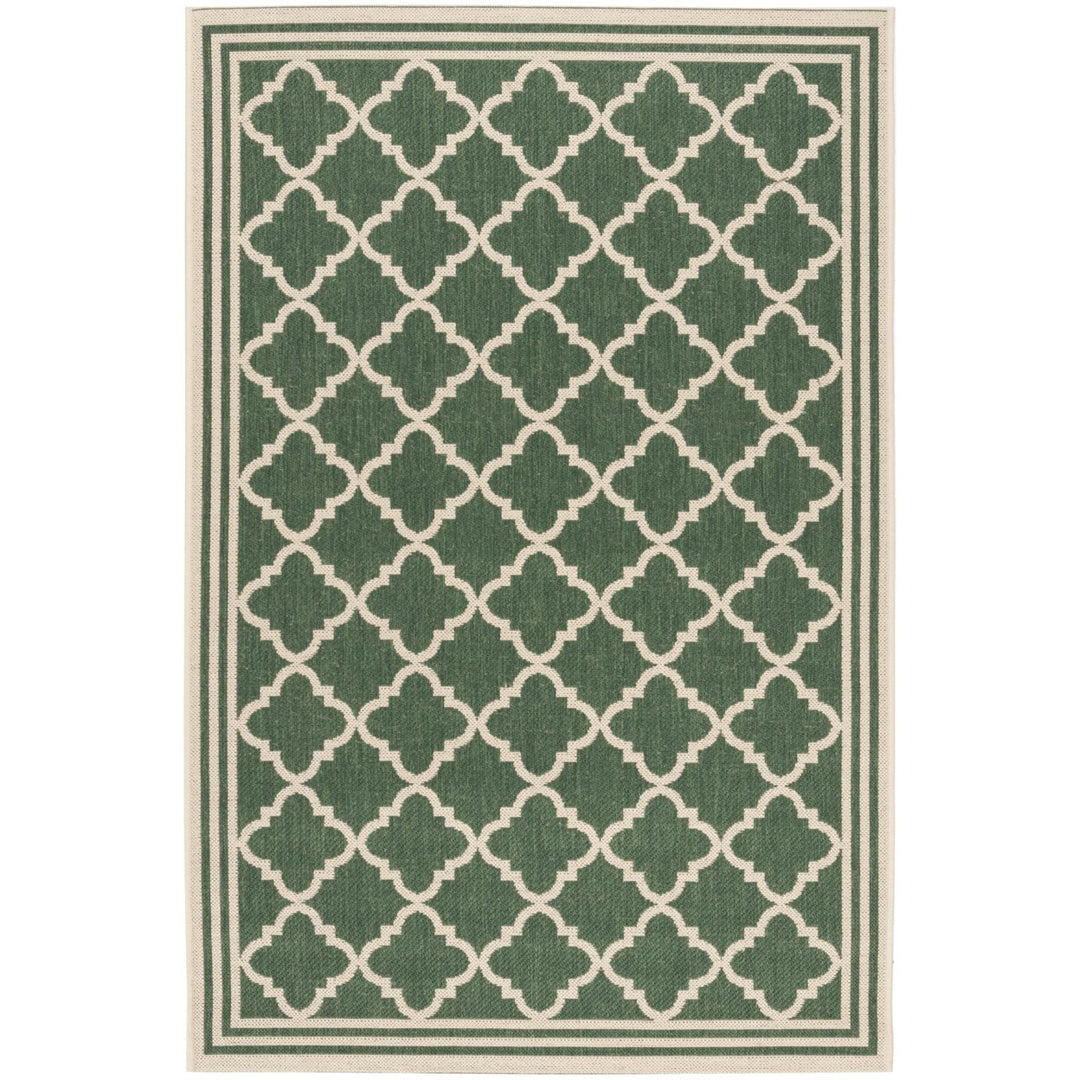 SAFAVIEH Outdoor LND121Y Linden Collection Green / Creme Rug Image 10