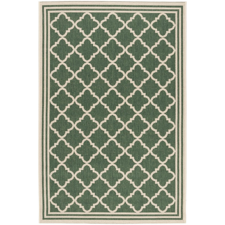 SAFAVIEH Outdoor LND121Y Linden Collection Green / Creme Rug Image 1