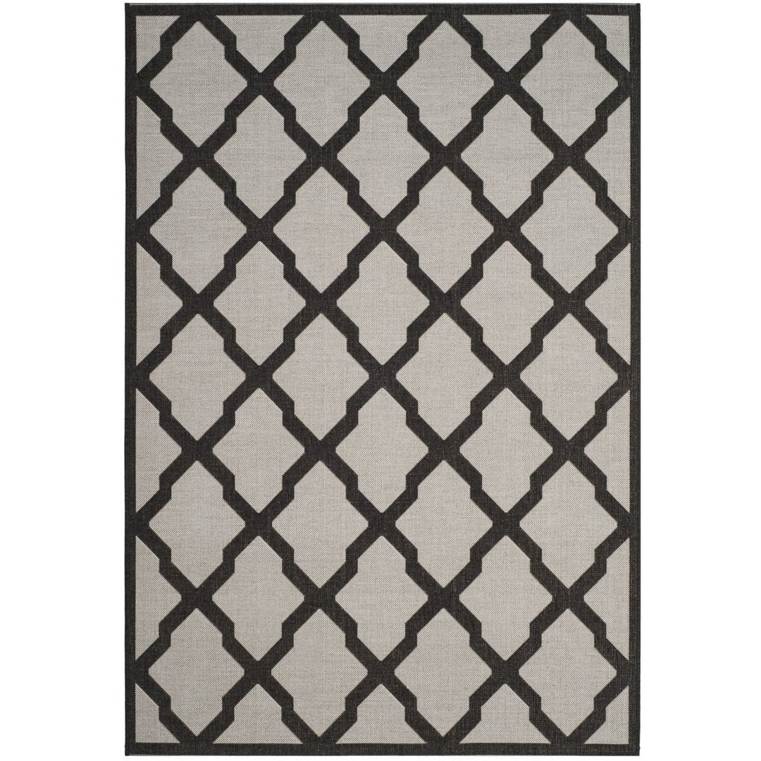 SAFAVIEH Outdoor LND122A Linden Light Grey / Charcoal Rug Image 1