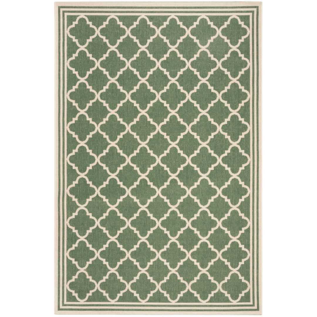 SAFAVIEH Outdoor LND121Y Linden Collection Green / Creme Rug Image 11