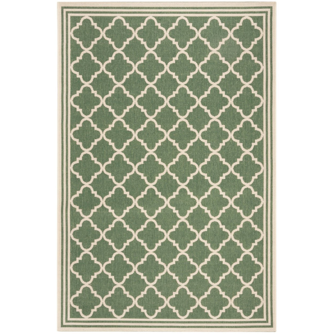 SAFAVIEH Outdoor LND121Y Linden Collection Green / Creme Rug Image 1