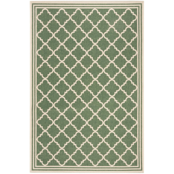 SAFAVIEH Outdoor LND121Y Linden Collection Green / Creme Rug Image 1