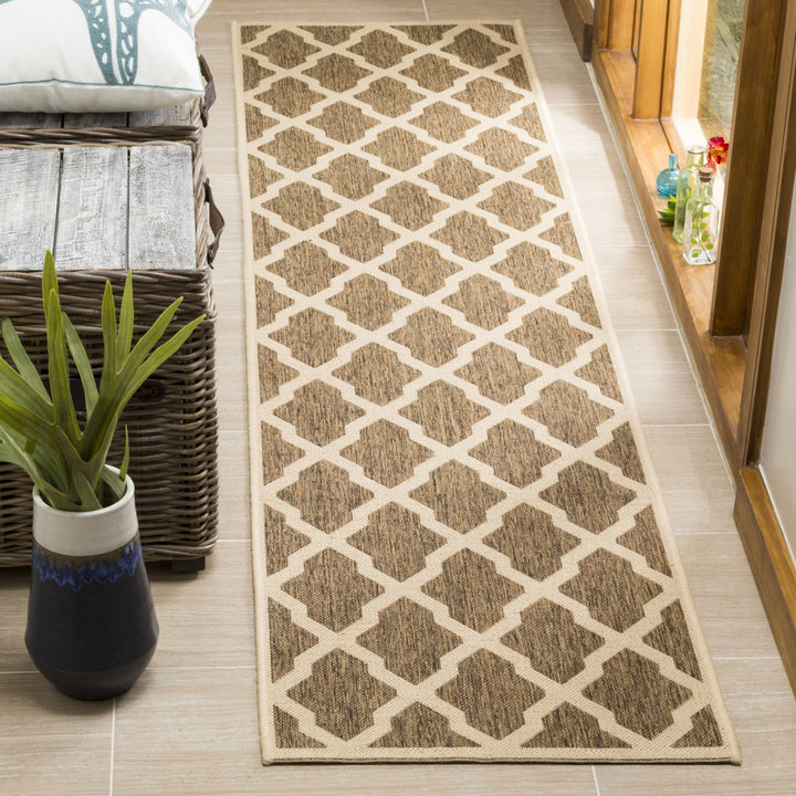 SAFAVIEH Outdoor LND122D Linden Collection Beige / Cream Rug Image 3