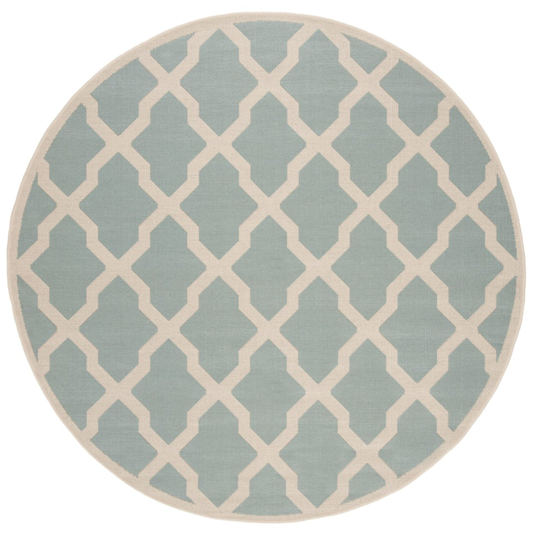 SAFAVIEH Outdoor LND122K Linden Collection Aqua / Cream Rug Image 1