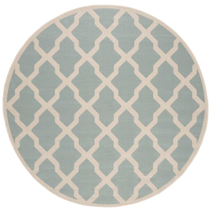 SAFAVIEH Outdoor LND122K Linden Collection Aqua / Cream Rug Image 1