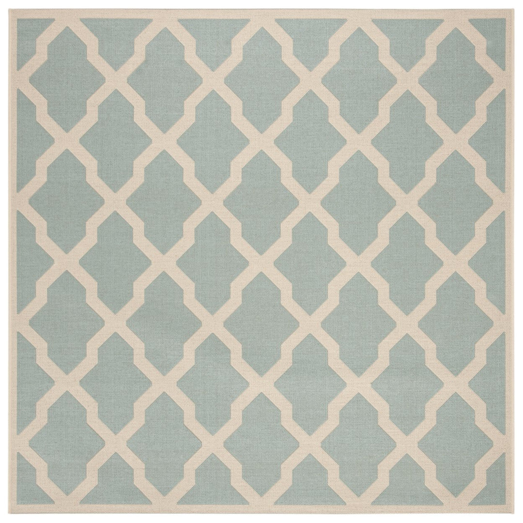 SAFAVIEH Outdoor LND122K Linden Collection Aqua / Cream Rug Image 1