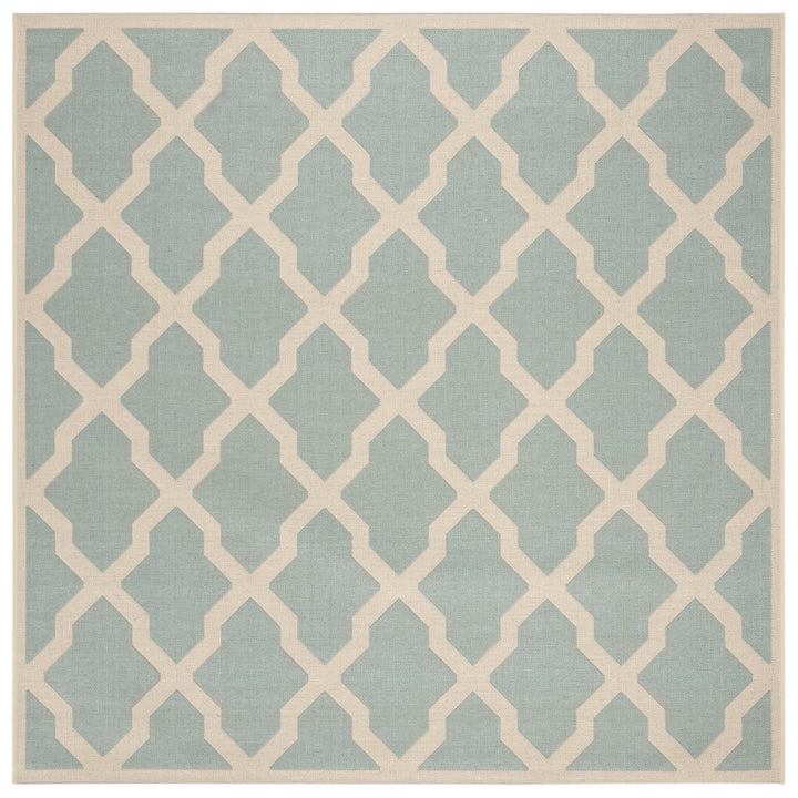 SAFAVIEH Outdoor LND122K Linden Collection Aqua / Cream Rug Image 1